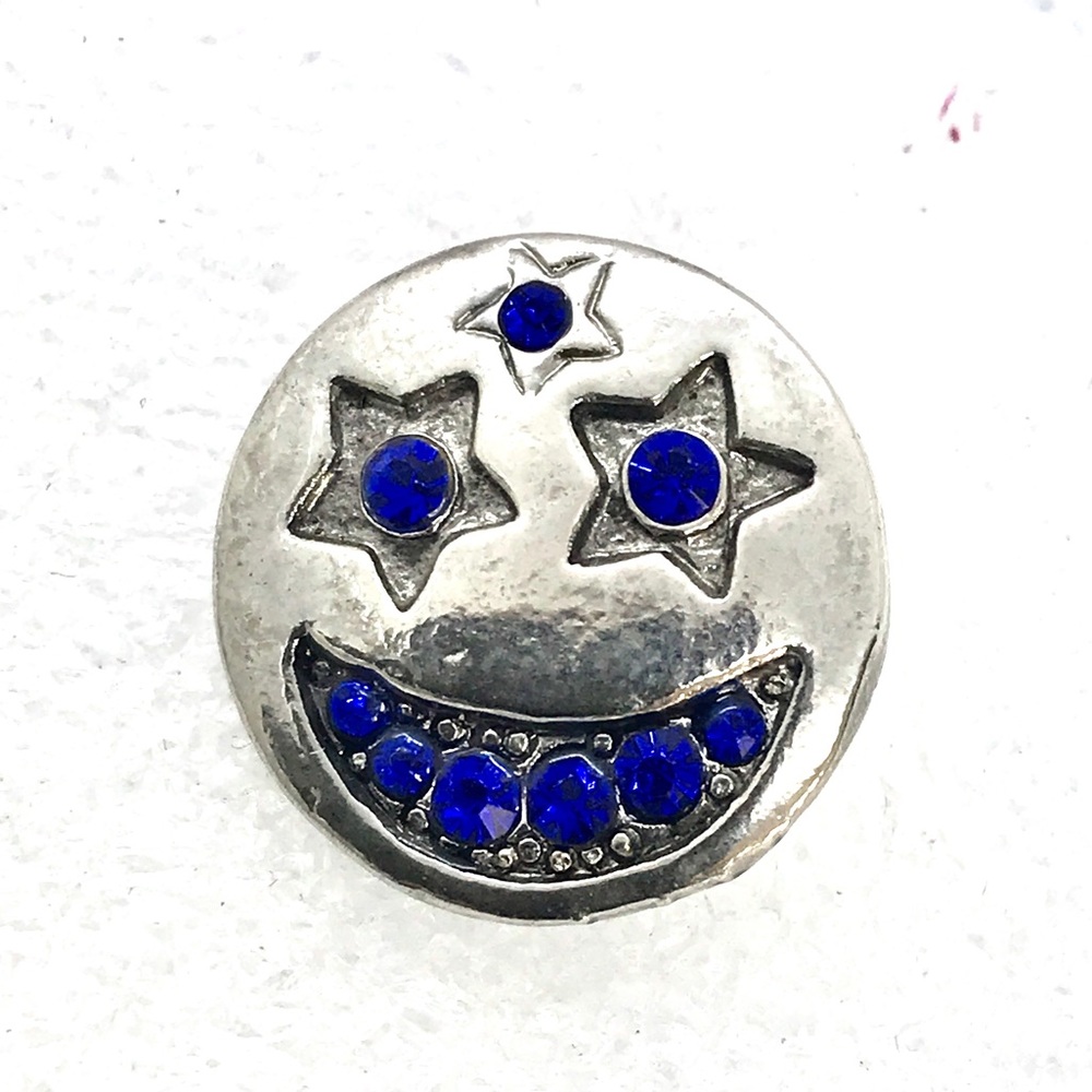 Snap button 20mm Happy face stars Gingersnaps ASN20